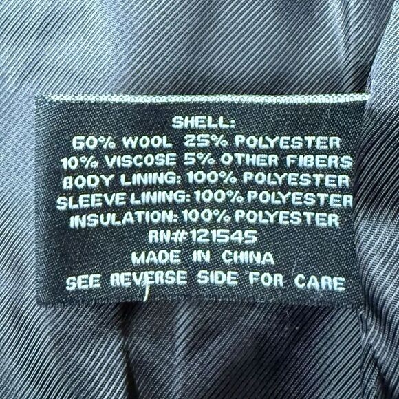 London Fog Men's Dark Gray Button Coat  Wool Blend - Lined - Size Small - Picture 3 of 7